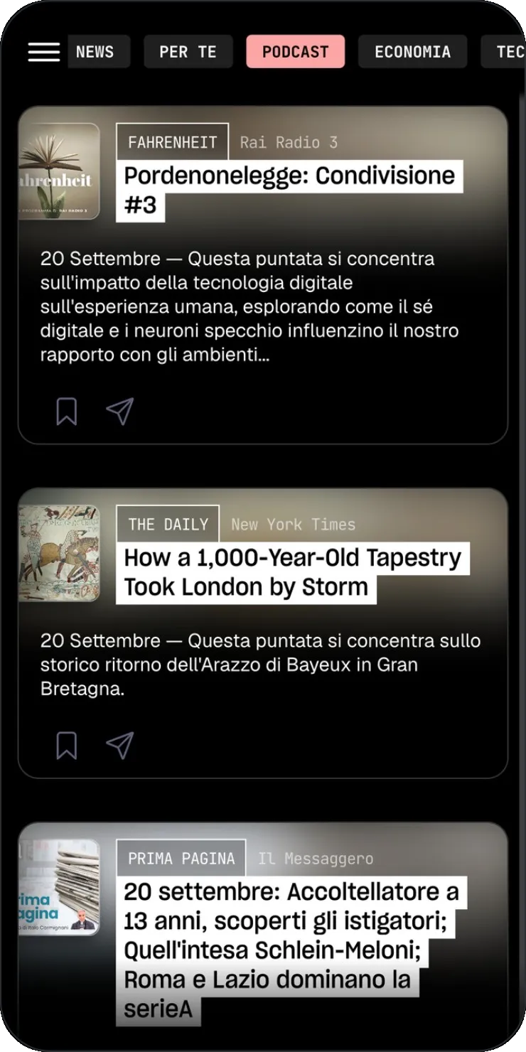 App Column: il feed dei podcast